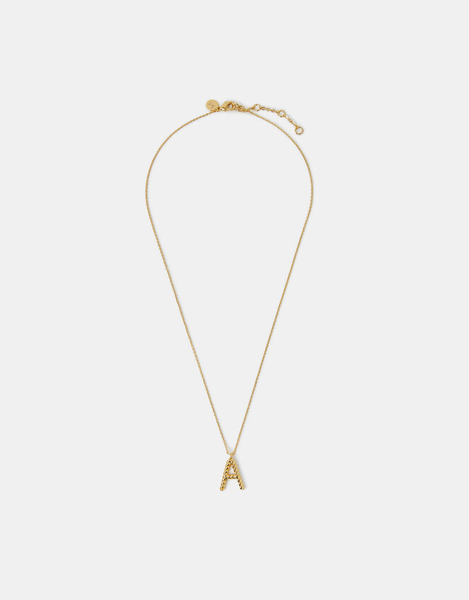 14ct Gold-Plated Twisted Initial Necklace, Gold (GOLD), large