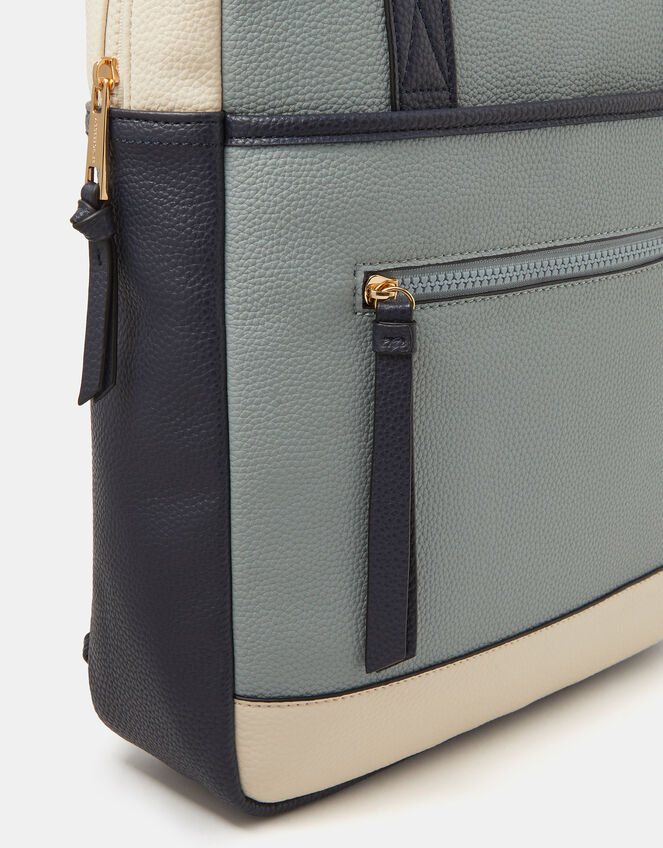 Faux Leather Backpack, Blue (BLUE), large
