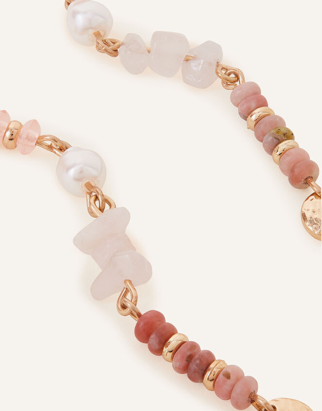Gem and Bead Long Drop Earrings, , large
