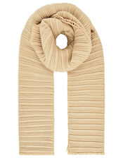 Origami Pleated Scarf, Camel (CAMEL), large
