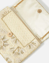 Natural Embellished Clutch Bag, Natural (NATURAL), large