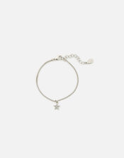 Pave Star Clasp Bracelet, Silver (SILVER), large