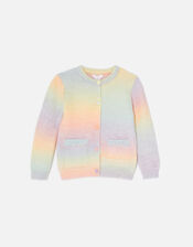 Girls Rainbow Ombre Cardigan , Multi (BRIGHTS-MULTI), large