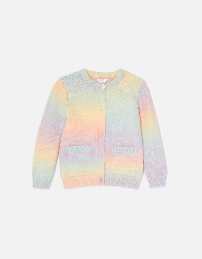 Girls Rainbow Ombre Cardigan , Multi (BRIGHTS-MULTI), large