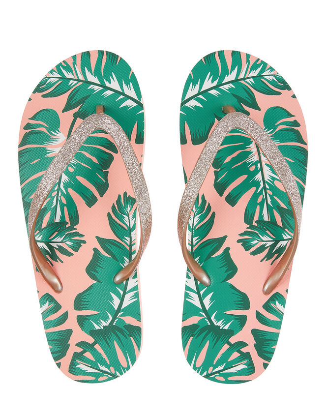 Palm Print EVA Flip Flops, Pink (PINK), large