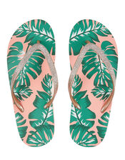 Palm Print EVA Flip Flops, Pink (PINK), large