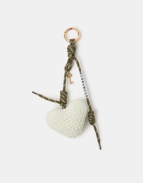 Macrame Heart Cord Bag Charm, , large