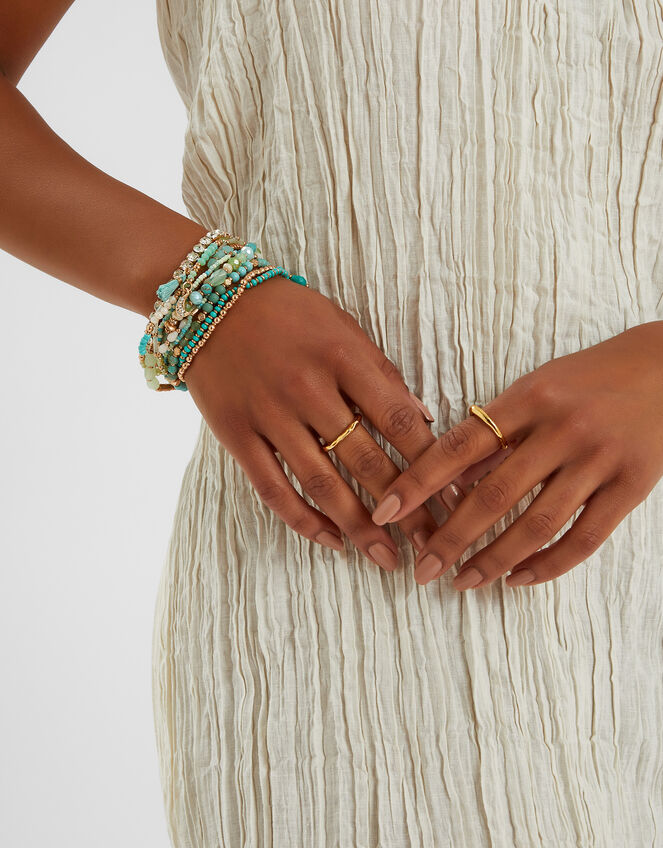 Beaded Stretch Bracelets Turquoise, , large