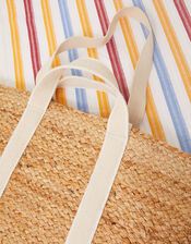 Webbing Strap Jute Shoulder Bag, , large
