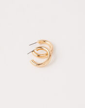 Small Chunky Hoop Earrings, , large