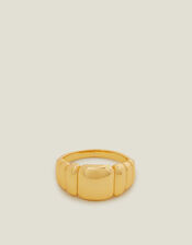 14ct Gold-Plated Chunky Ridge Ring, Gold (GOLD), large