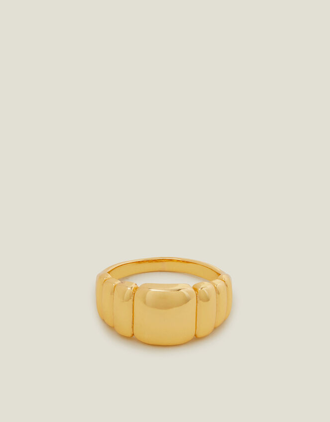14ct Gold-Plated Chunky Ridge Ring, Gold (GOLD), large