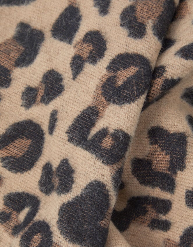 Leopard Print Blanket Scarf, , large