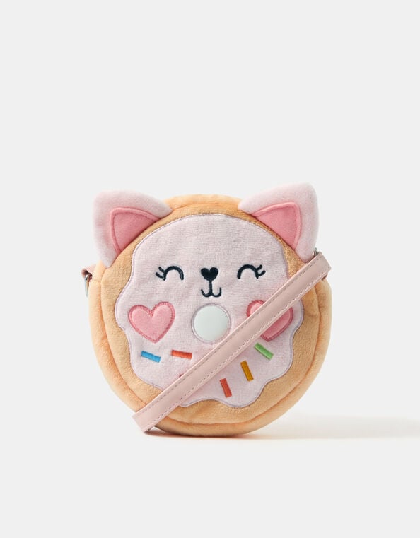 Girls Plush Doughnut Crossbody Bag, , large
