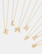 Bubble Initial Pendant Necklace, Gold (GOLD), large