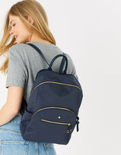 Nell Nylon Backpack, Blue (NAVY), large