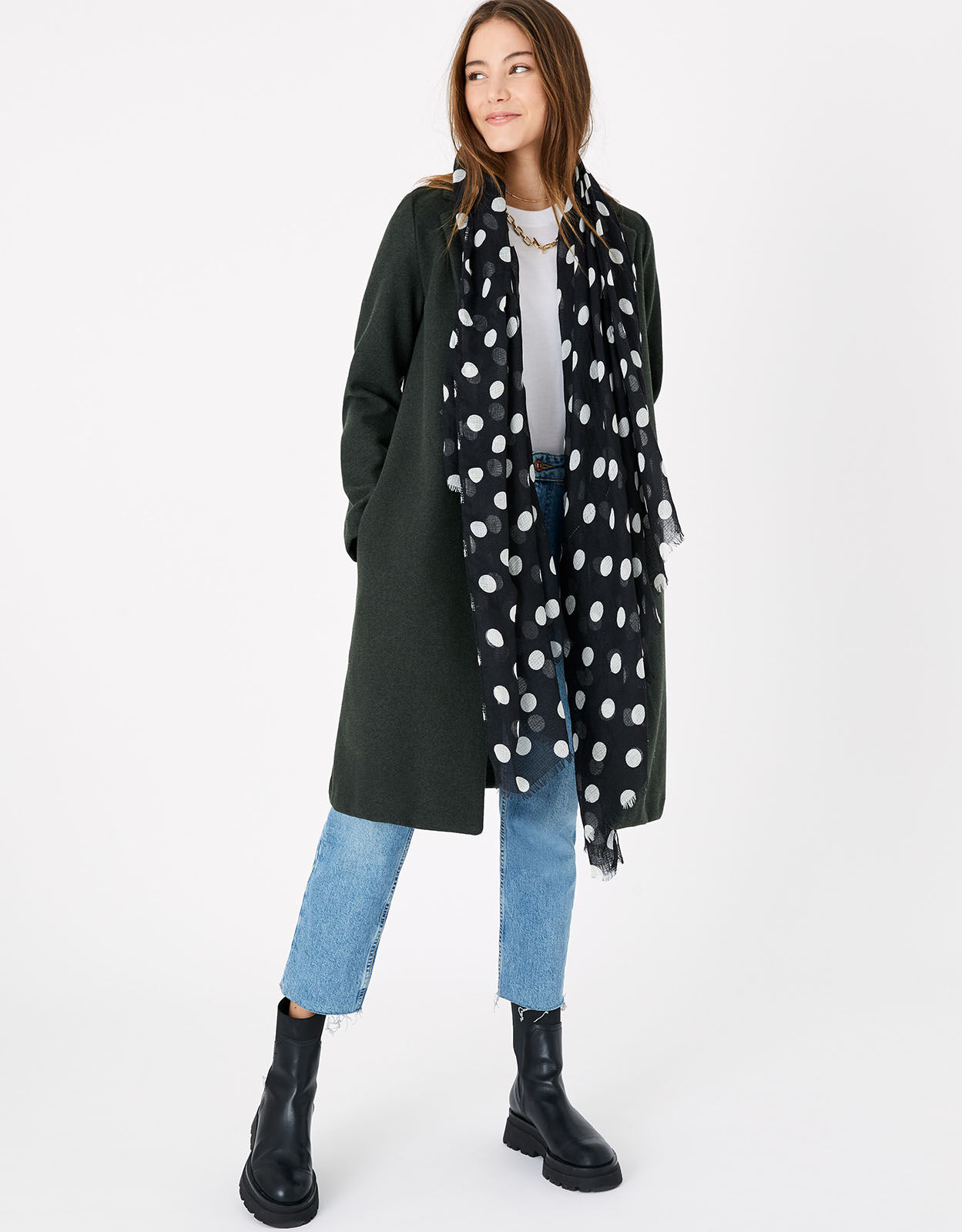 Polka dot scarf zara top