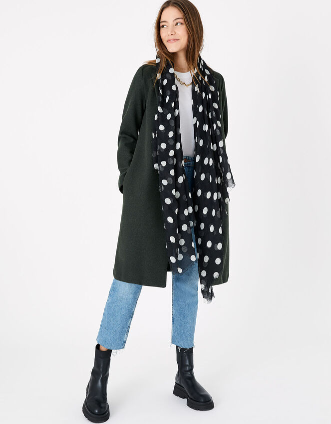 Polka-Dot Scarf in Recycled Polyester, , large