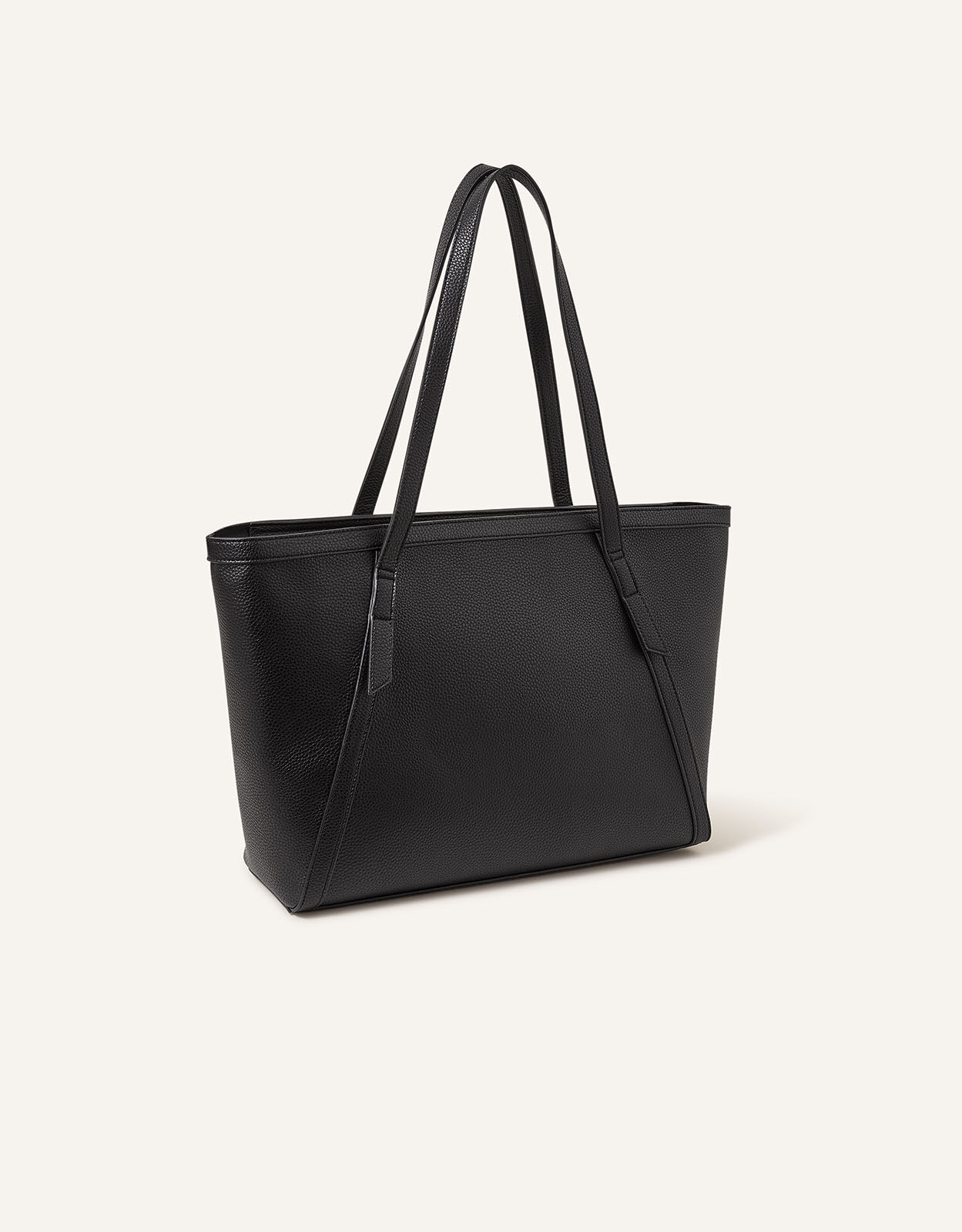 Large black tote sales bag with long strap
