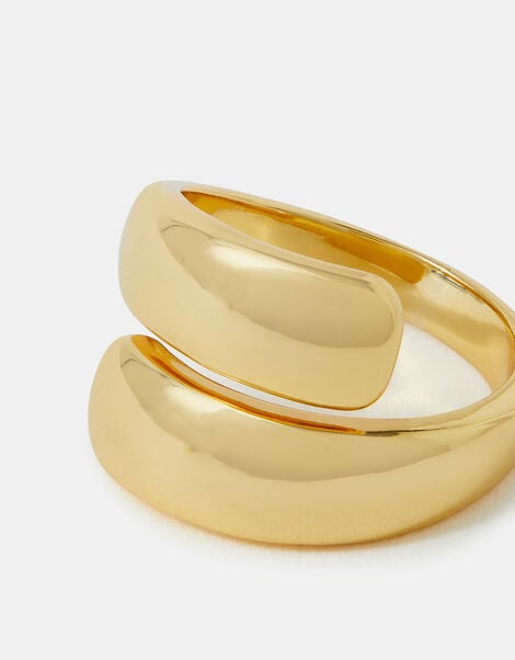 14ct Gold-Plated Chunky Wrap Ring, Gold (GOLD), large