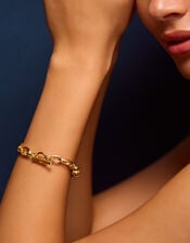14ct Gold-Plated Knot Chain T-Bar Bracelet, , large