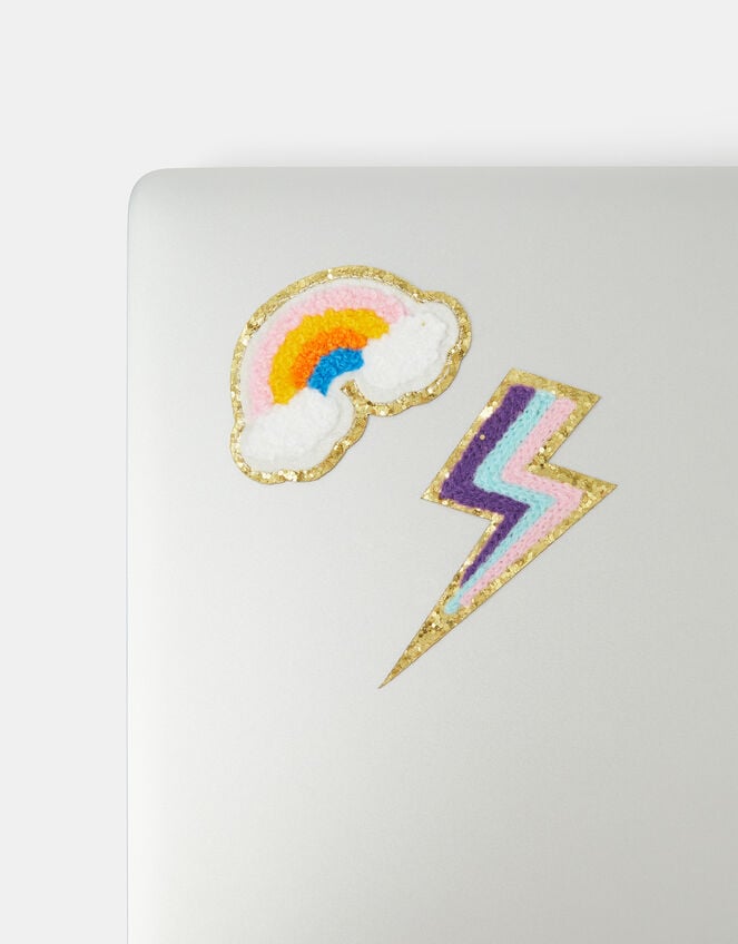 2-Pack Rainbow Embroidered Tech Stickers, , large