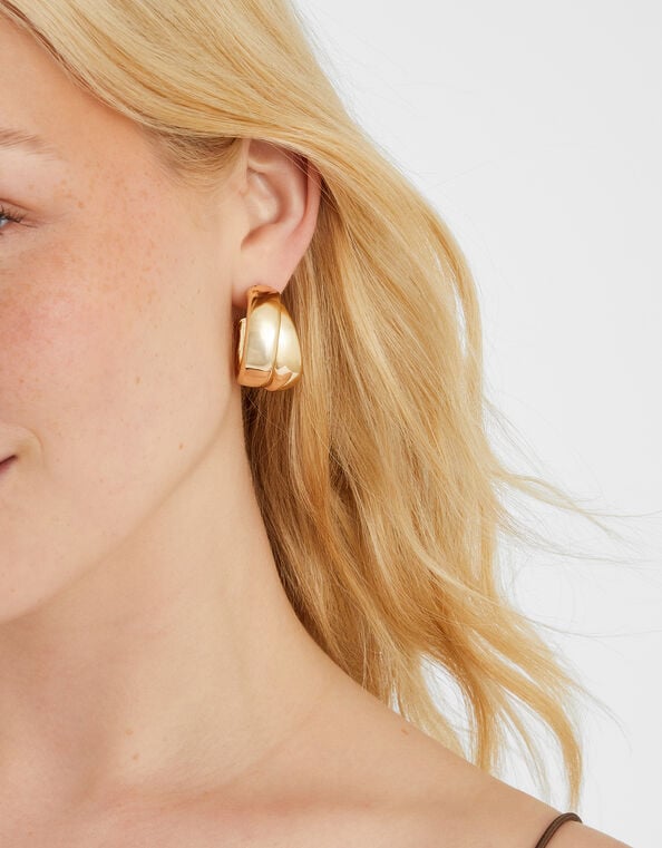 Chunky Twist Hoop Earrings, , large
