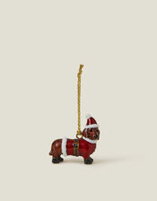 Sausage Dog Santa Christmas Tree Decoration, , large