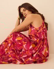 Halter Neck Floral Print Midi Dress, Multi (BRIGHTS MULTI), large