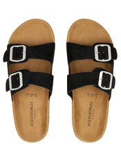 Glitter Strap Sliders, Black (BLACK), large