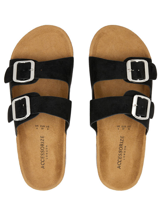 Glitter Strap Sliders, Black (BLACK), large