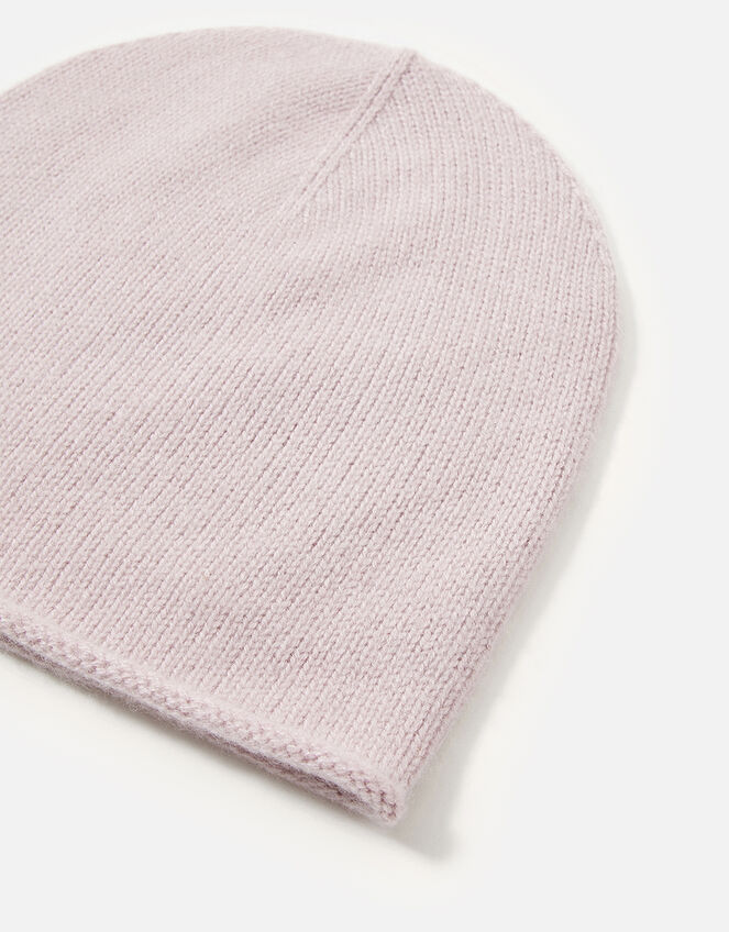 Knit Beanie in Cashmere, Pink (PINK), large