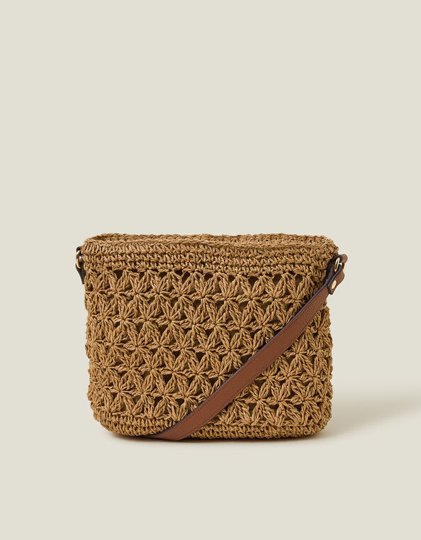 Raffia Crossbody Bag, , large