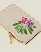 Floral Embroidered Card Holder, , large
