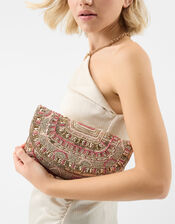 Bead Embellished Clutch Bag, , large