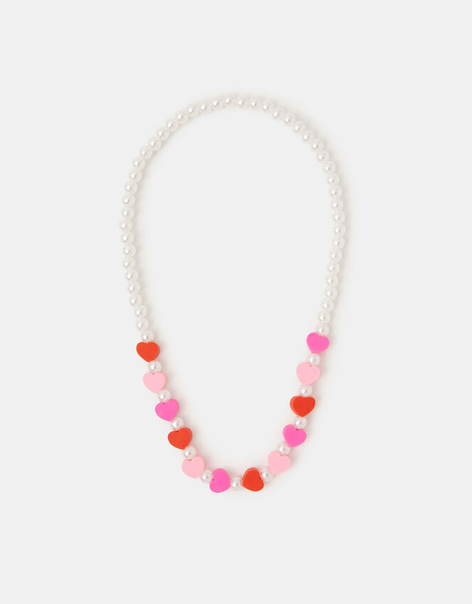 Girls Beaded Heart Necklace, , large