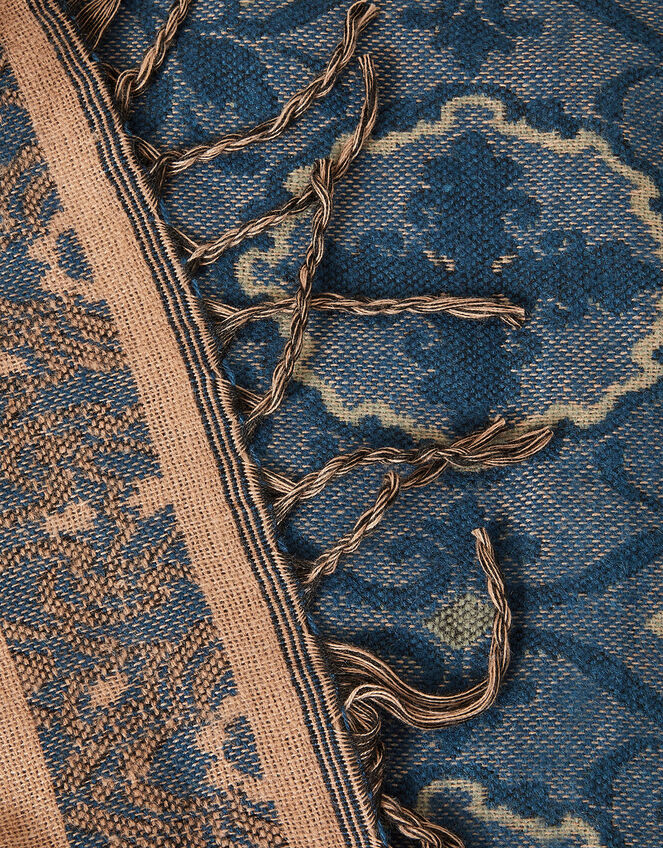 Jacquard Print Blanket Scarf, , large
