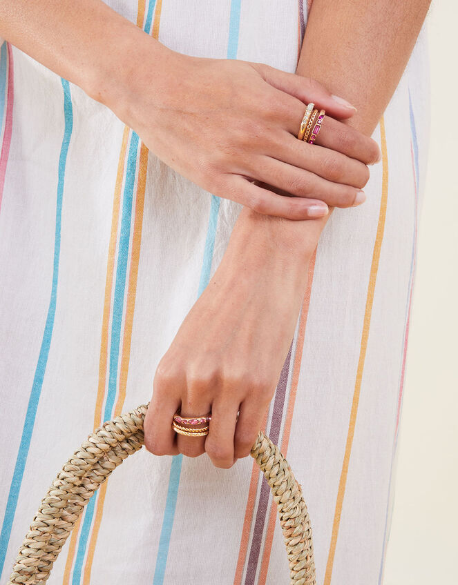 Gem Stacking Rings 6 Pack, Multi (BRIGHTS-MULTI), large