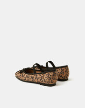 Girls Animal Print Ballerina Flats, Leopard (LEOPARD), large
