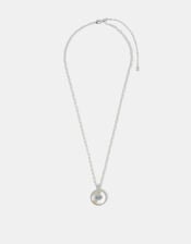 Sterling Silver-Plated Evil Eye Pendant Necklace, , large