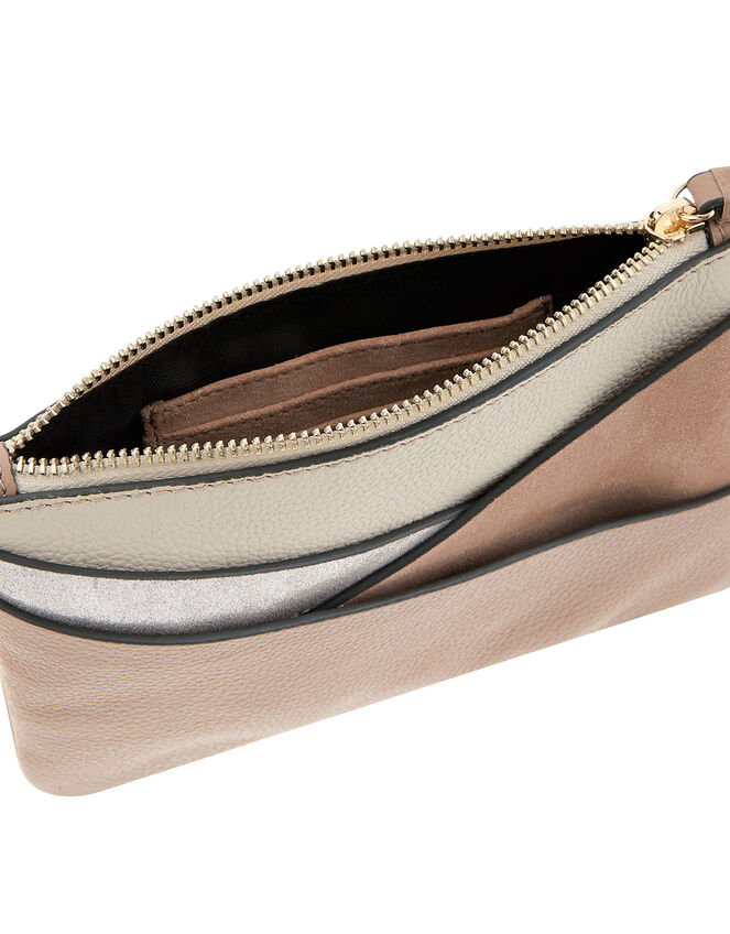 Patchwork Leather and Suede Coin Purse, , large