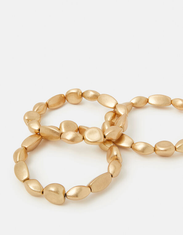 3-Pack Brushed Pebble Stretch Bracelets, , large