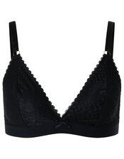 Lace Triangle Bra, Black (BLACK), large