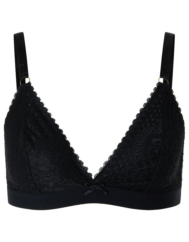 Lace Triangle Bra, Black (BLACK), large