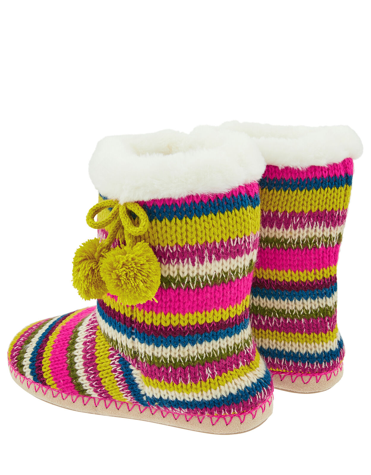 Fairweather Stripe Knit Slipper Boots Multi