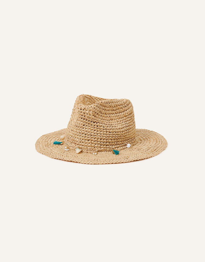 Stetson Seashell Straw Hat, Natural (NATURAL), large