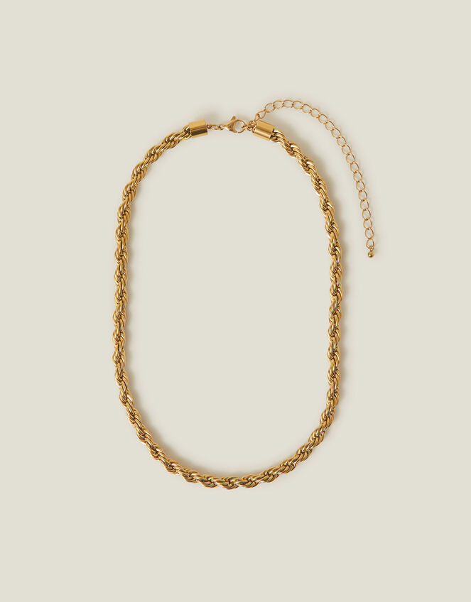 14ct Gold-Plated Chunky Rope Chain Necklace, , large