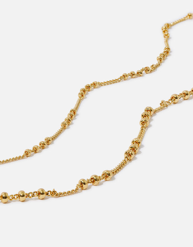 14ct Gold-Plated Fancy Chain Layered Necklace, , large