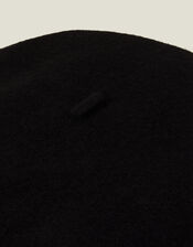 Wool Bow Beret, Black (BLACK), large