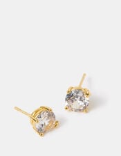 14ct Gold-Plated Bling Stud Earrings, , large